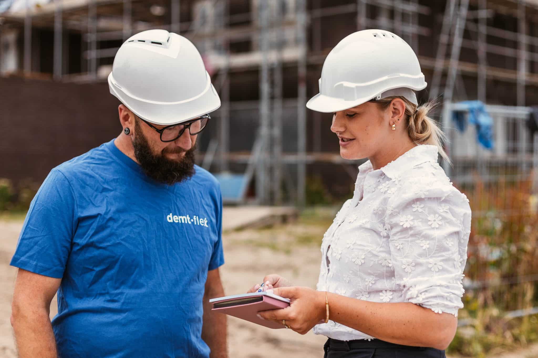 Overleg op de bouwplaats - Werken via een uitzendbureau - demt-flex